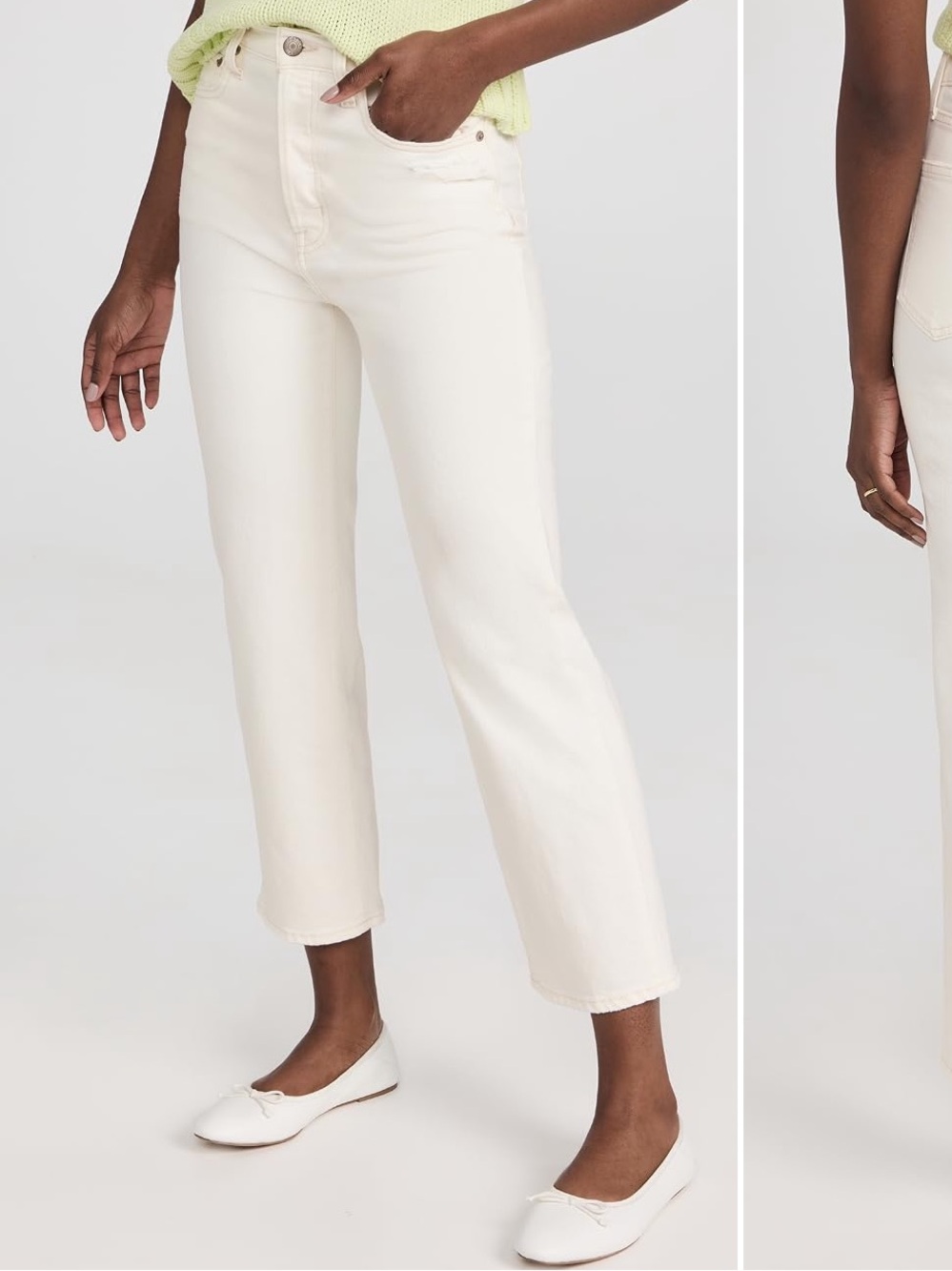 PISTOLA Cassie Crop White Jeans